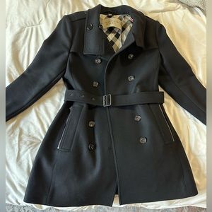 Women’s Belted Burberry Wool Coat - Size 12 US